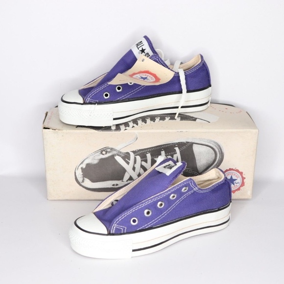 Vintage New Converse All Star Low Shoes Girls 1 Y